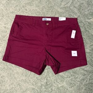 Old Navy Dark Red Flat Front Shorts